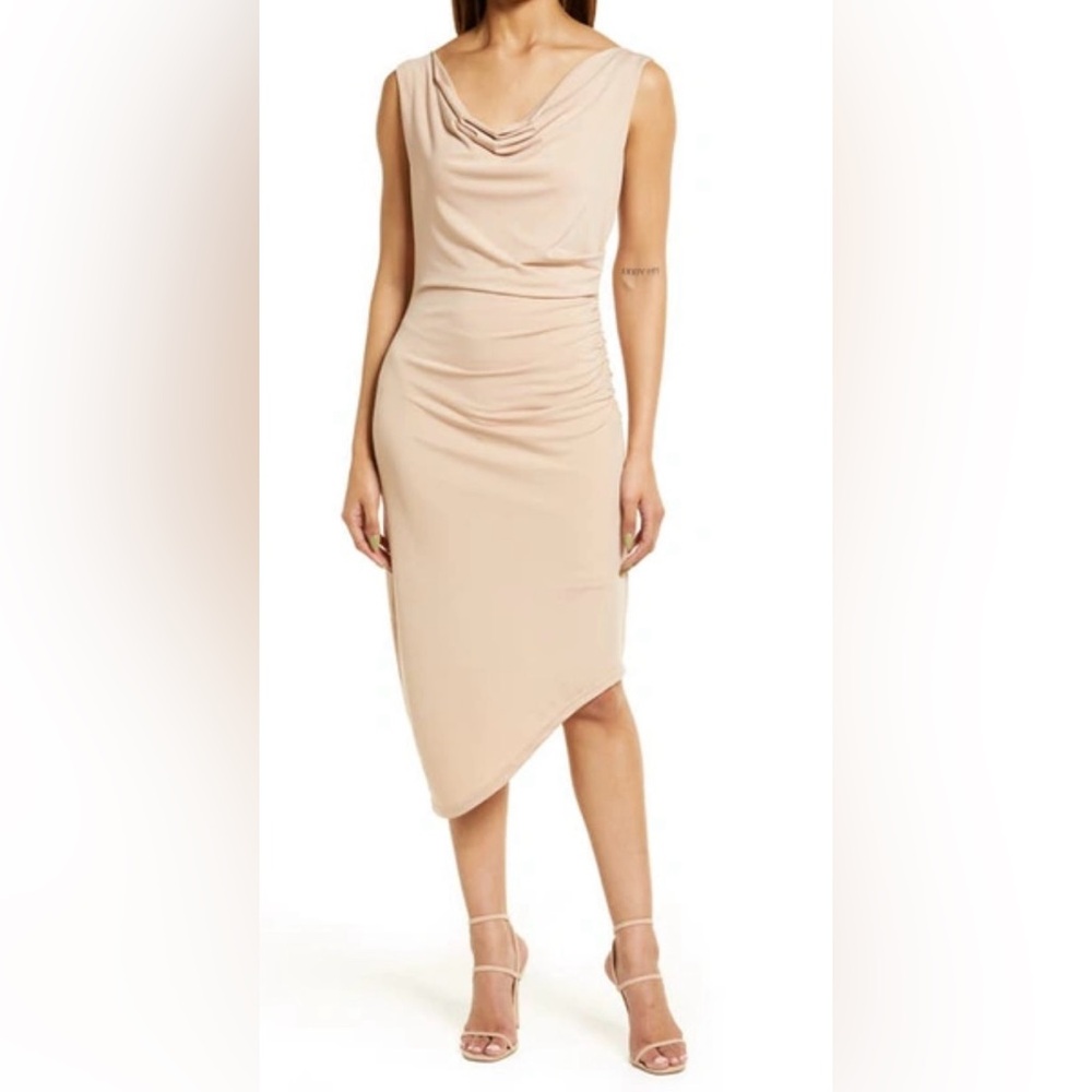 Sam Edelman Cowl Neck Jersey midi in nude size medium